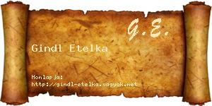 Gindl Etelka névjegykártya